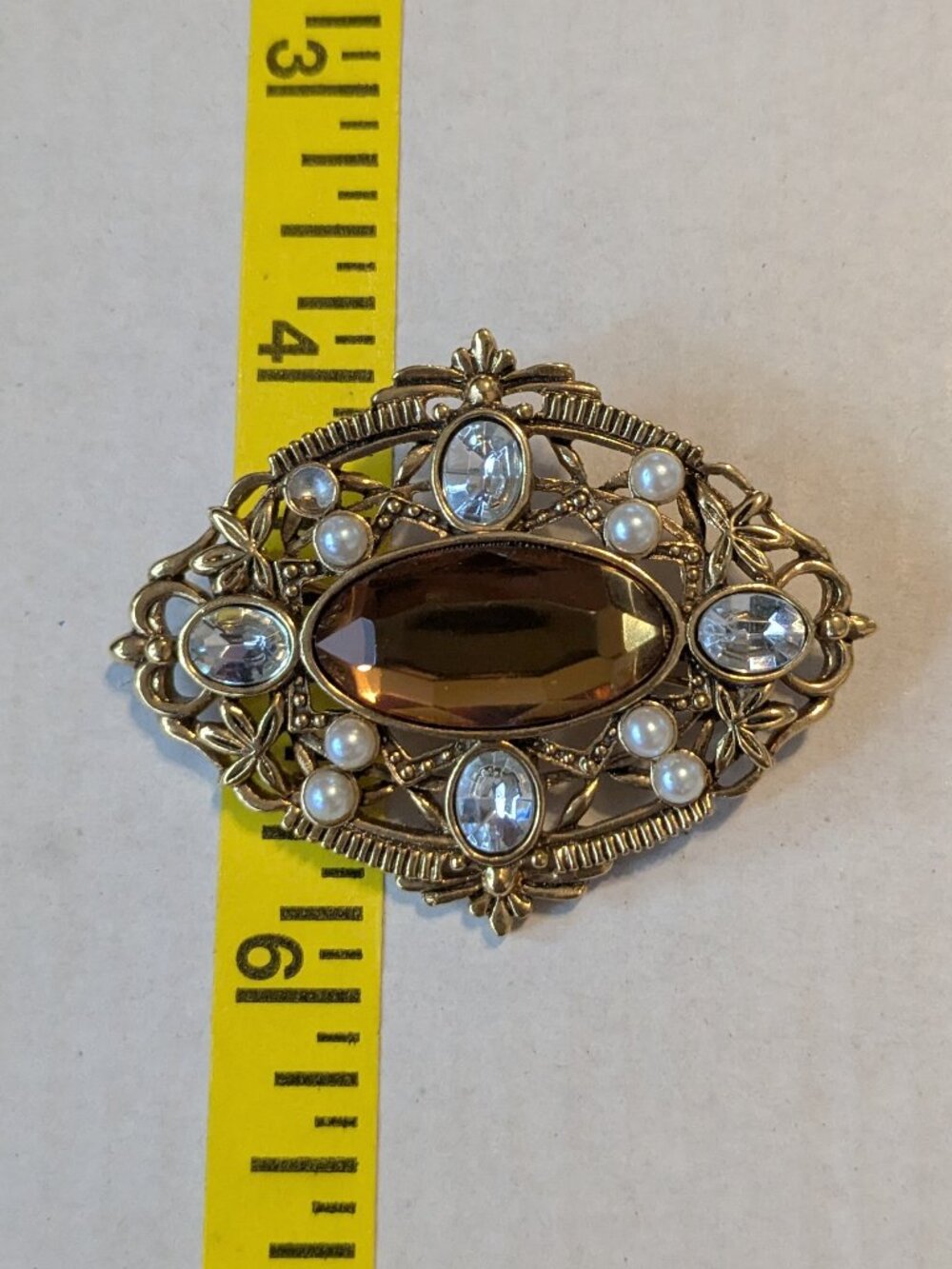 AVON Victorian Revival Style Gold Tone Brooch Pendant *REPAIR*